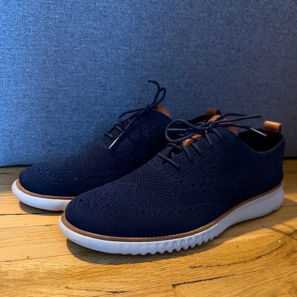 Cole Haan Navy Zerogrand Oxford Knit Sneakers